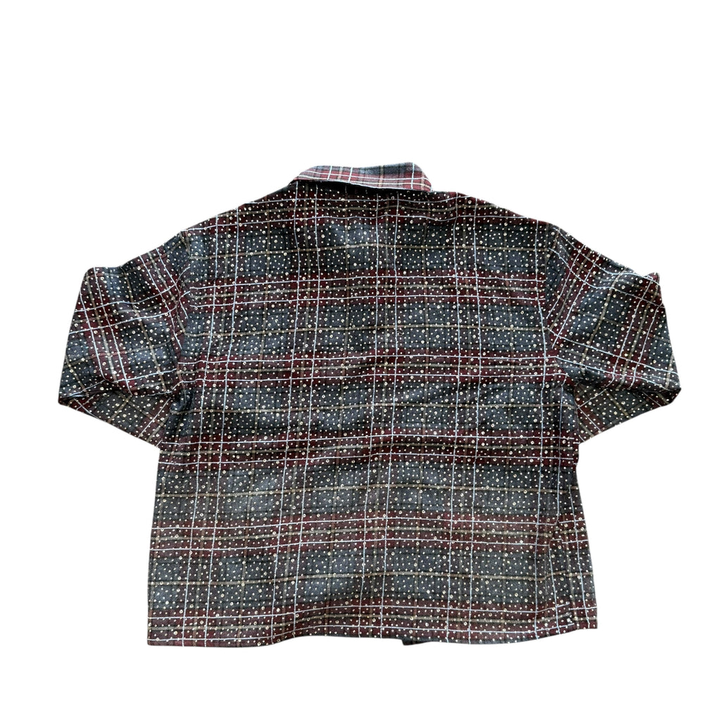 Hmdd Rhinestone Blue Plaid Flannel