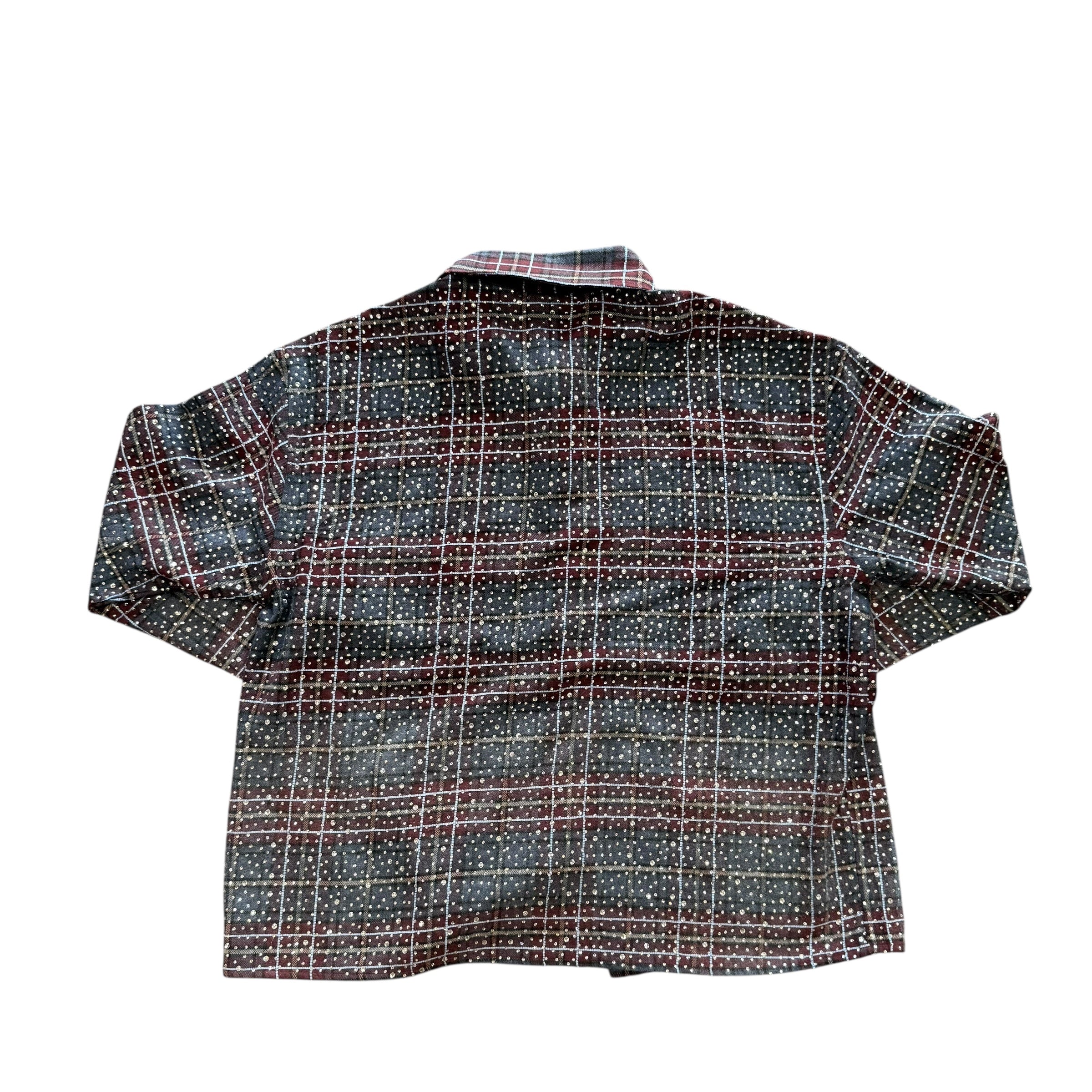 Hmdd Rhinestone Blue Plaid Flannel