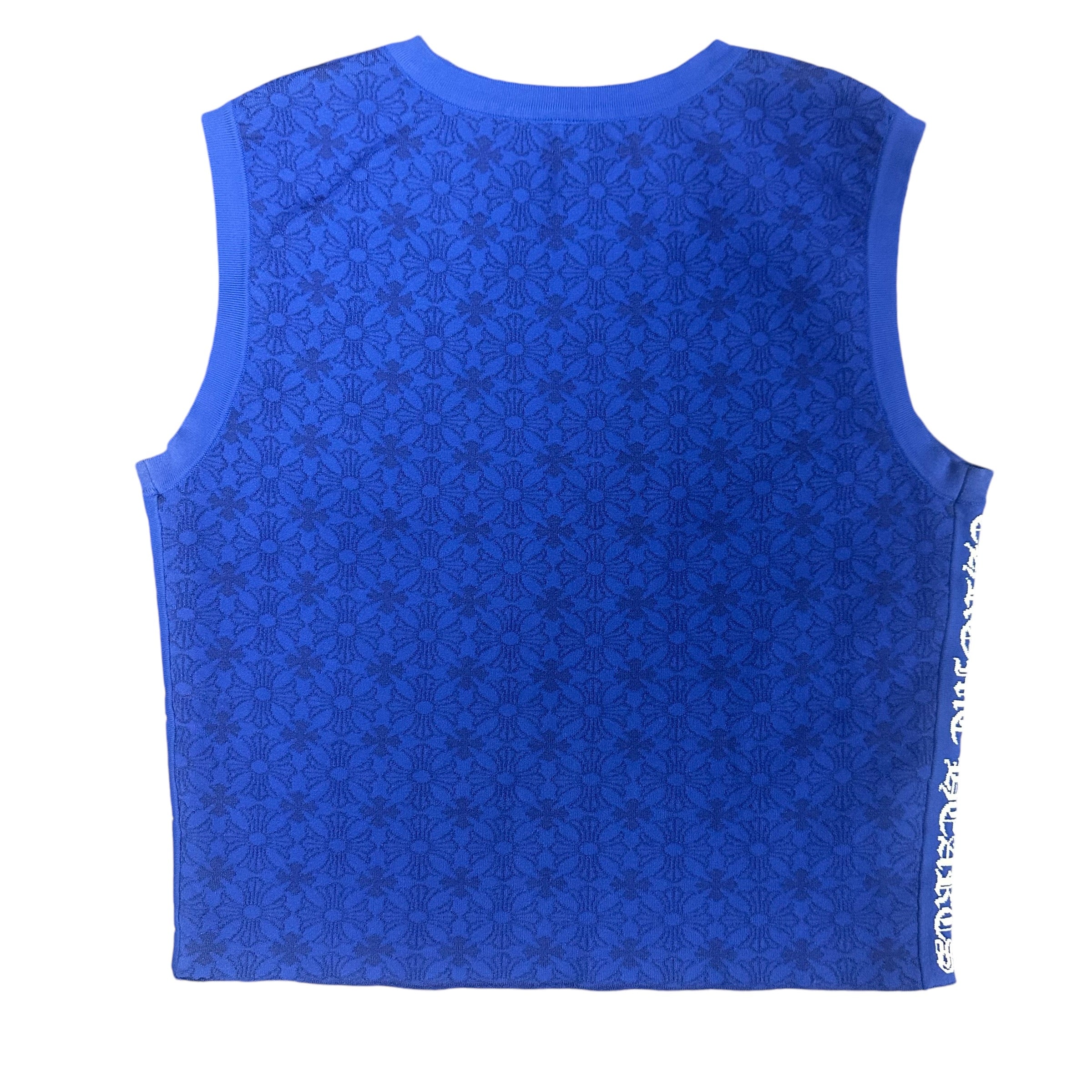 Chrome Hearts Blue Monogram Knit Tank Top