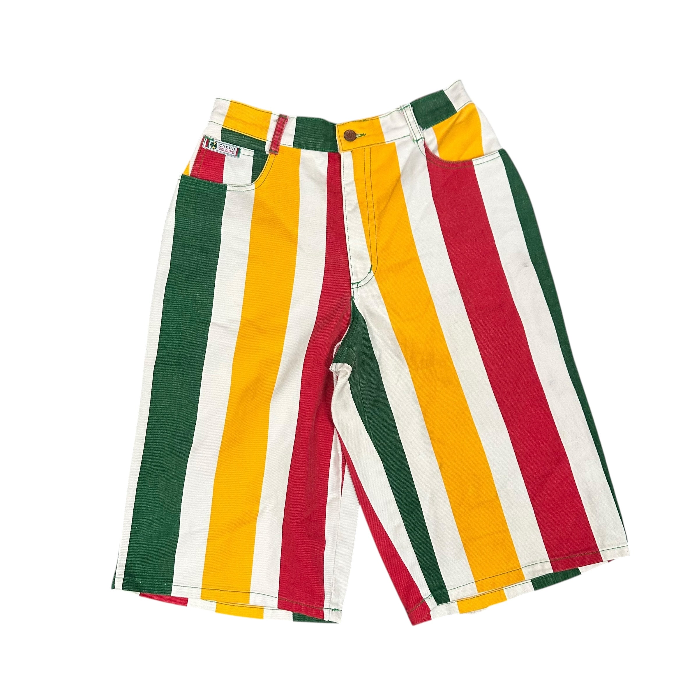 Kids Vintage Cross Colours Vertical Stripe Shorts
