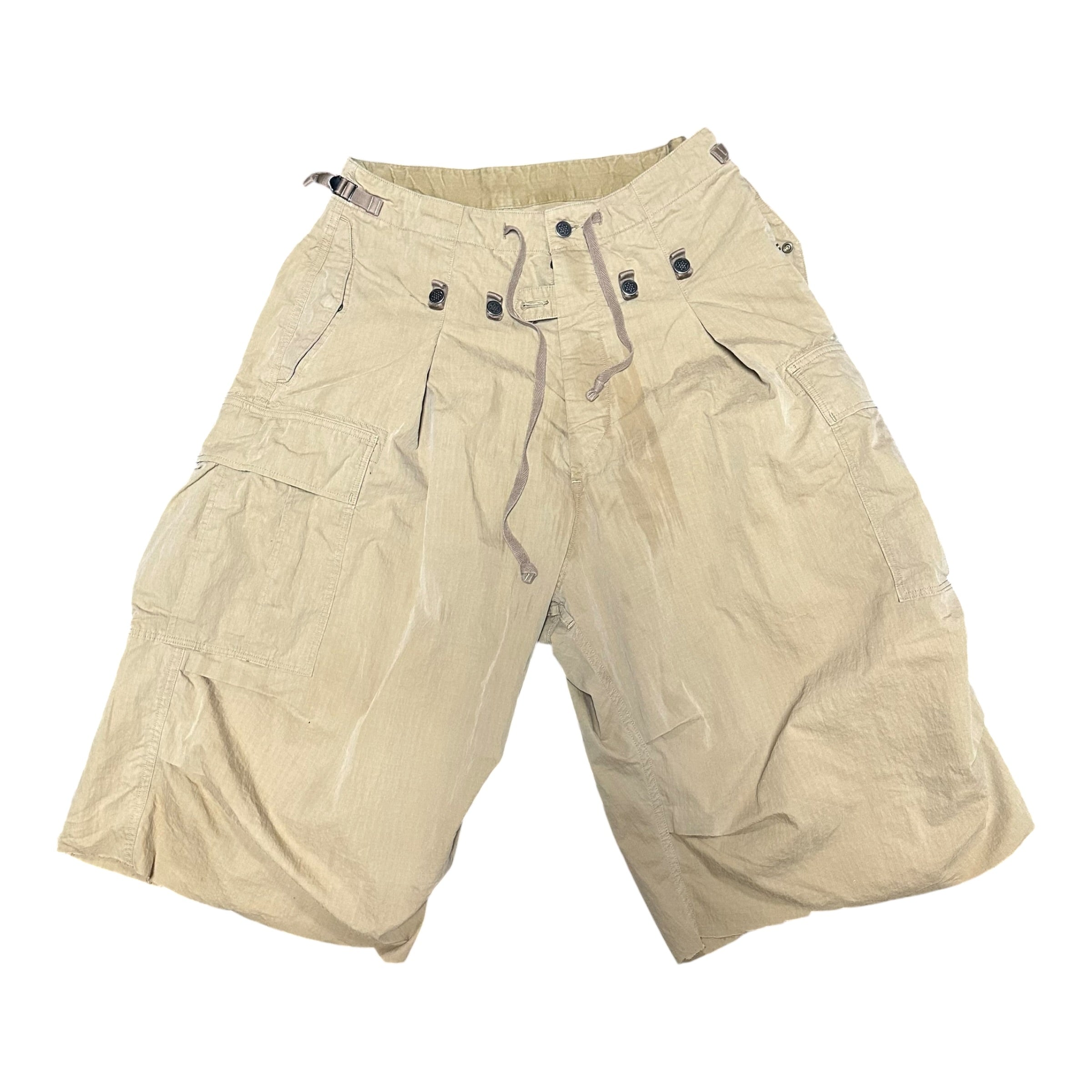 Kapital Heavy Drill Jumbo Cargo Shorts Beige