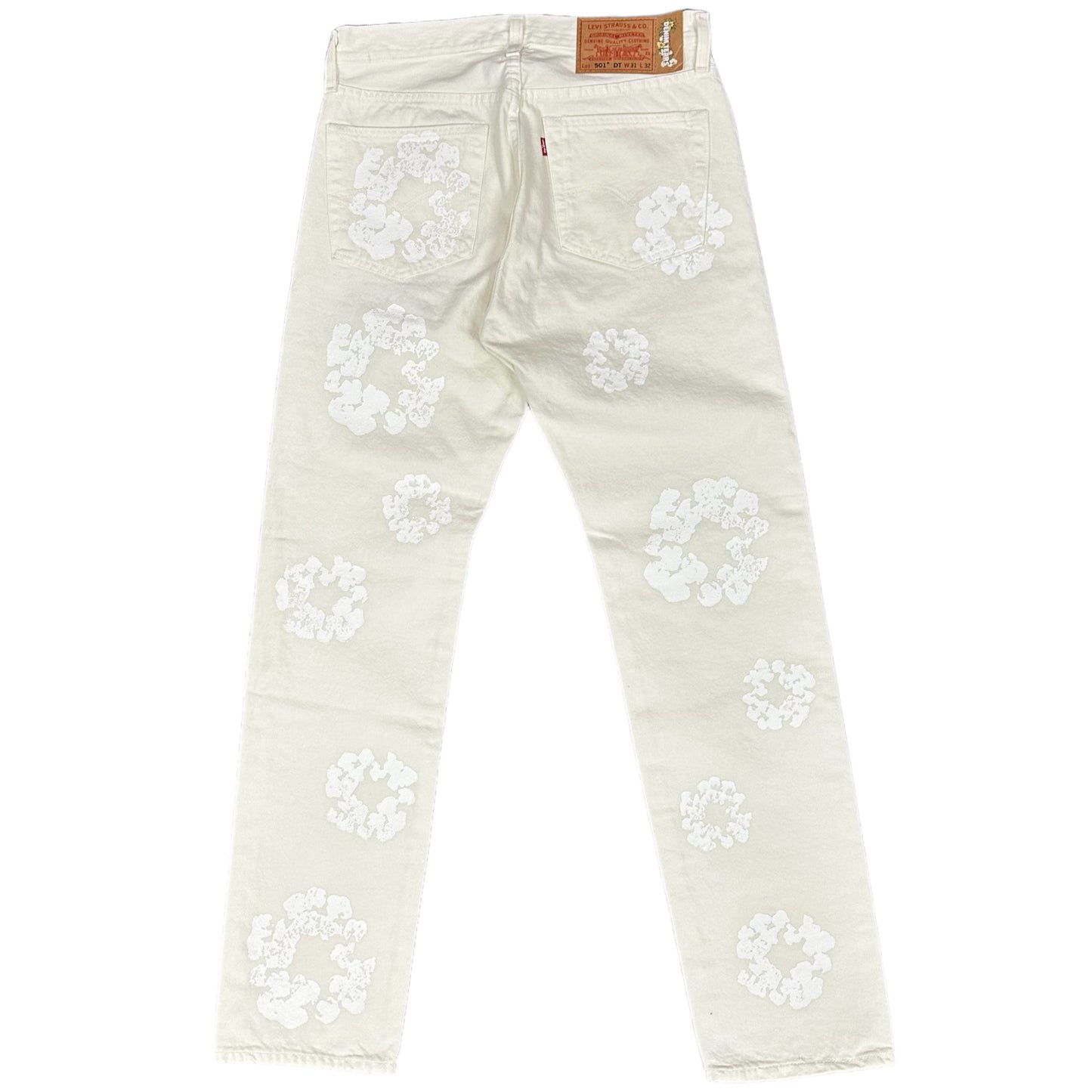 White/White Denim Tears Jeans