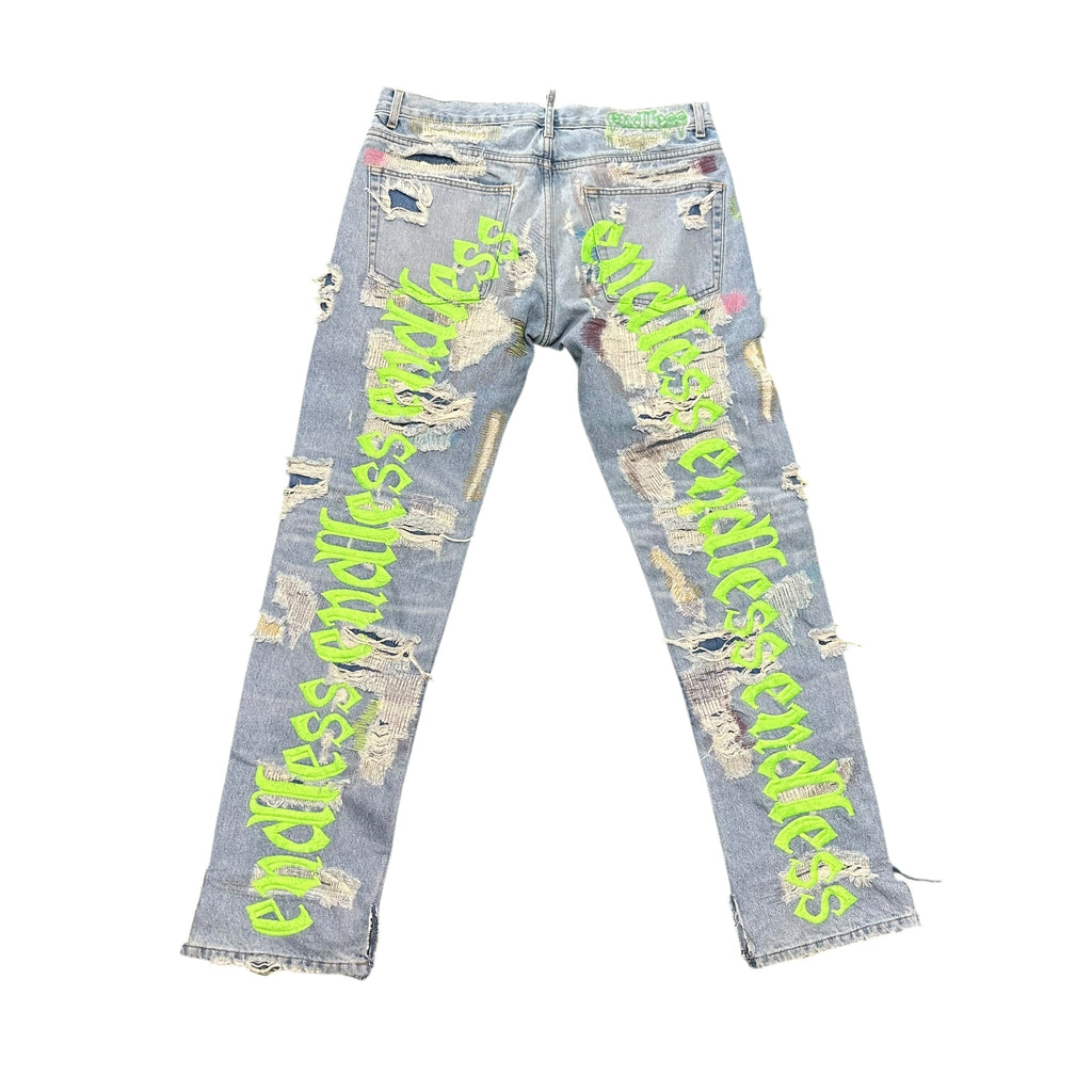 Endless Boro Stitch Blue/Multicolor Jeans