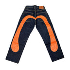 Evisu “No.2” Dark Blue/Orange Jeans (29x29