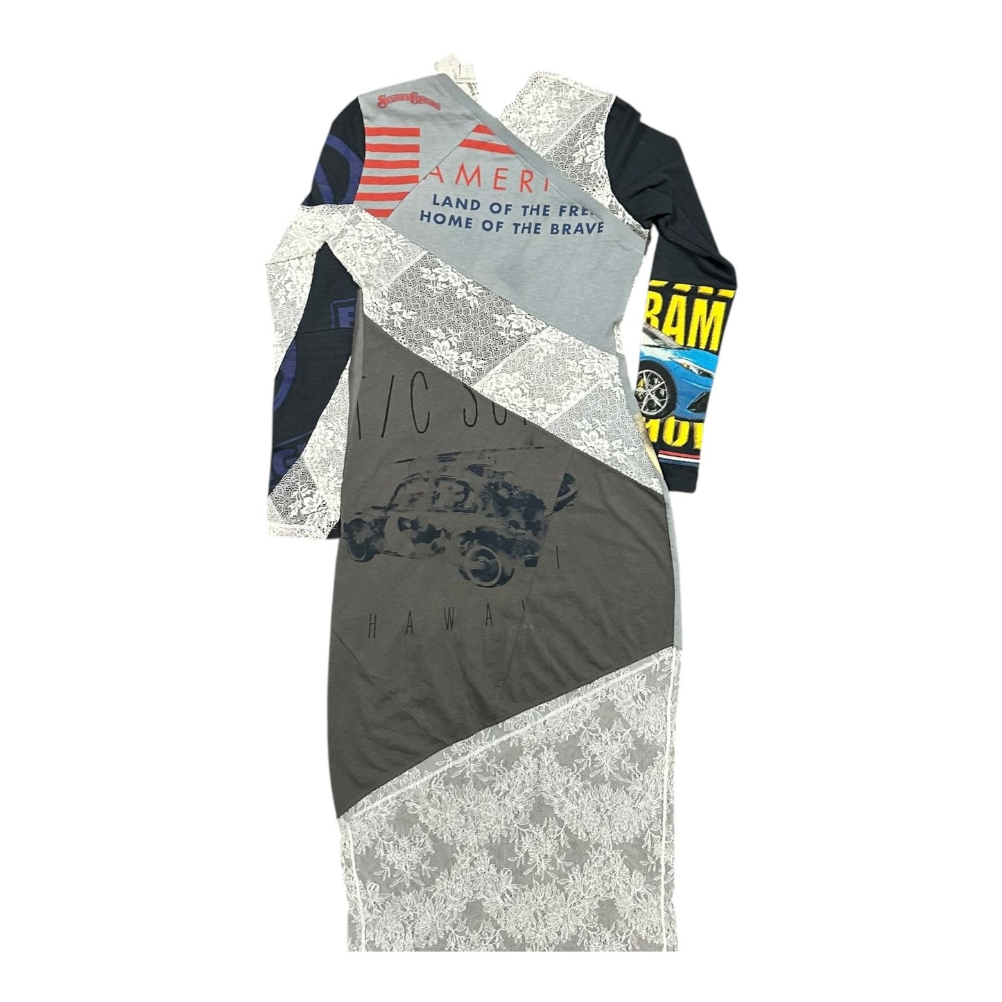 MARINE SERRE Upcycled Lace T-shirt Dress