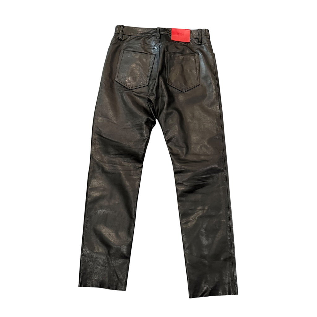 424 Black Leather Pants