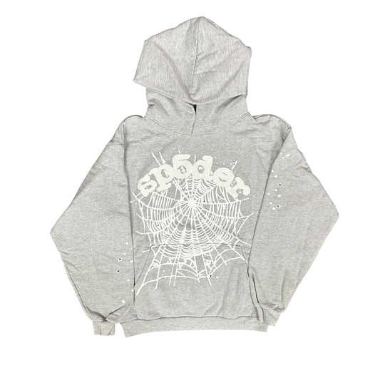 Sp5der Heather Grey Hoodie