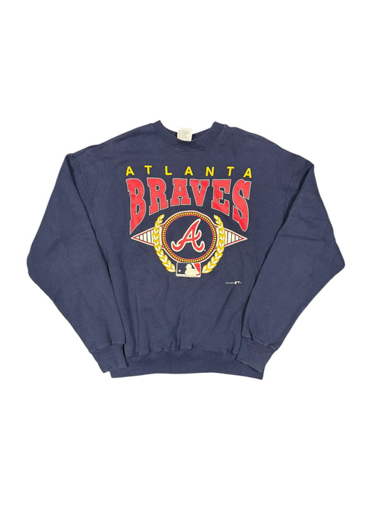 Navy Braves Crewneck