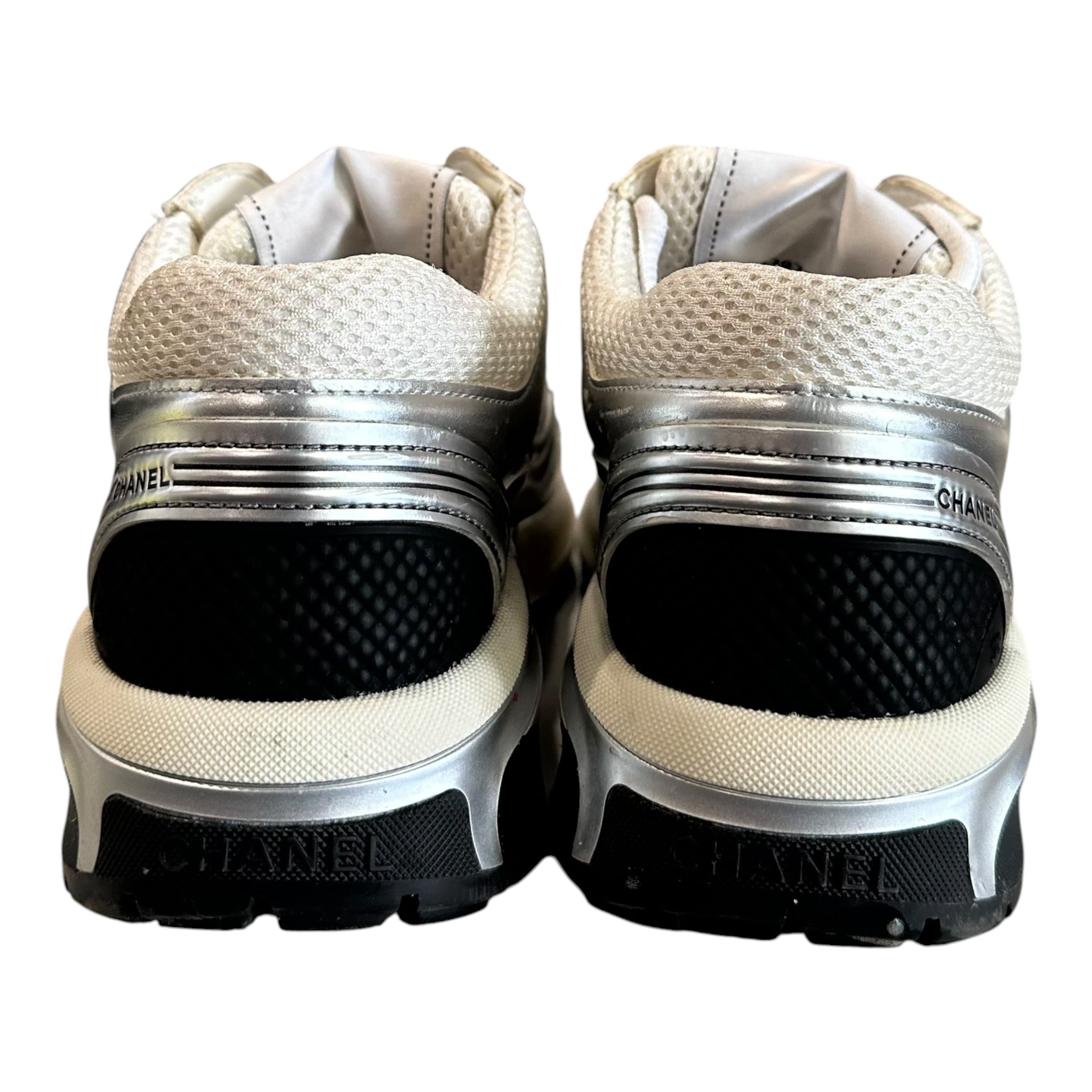 Chanel White/Sliver Trainer