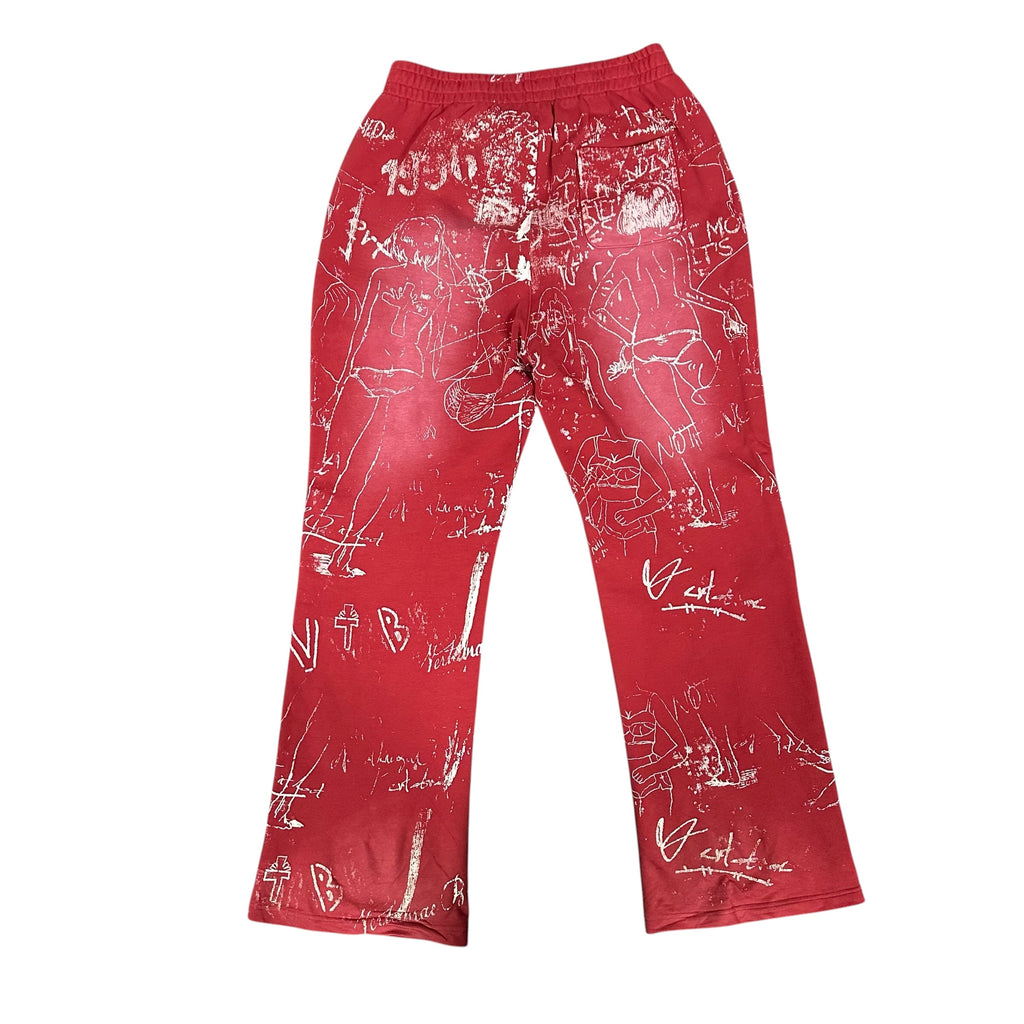 Vertabrae Silo Sketch Red Sweatpants