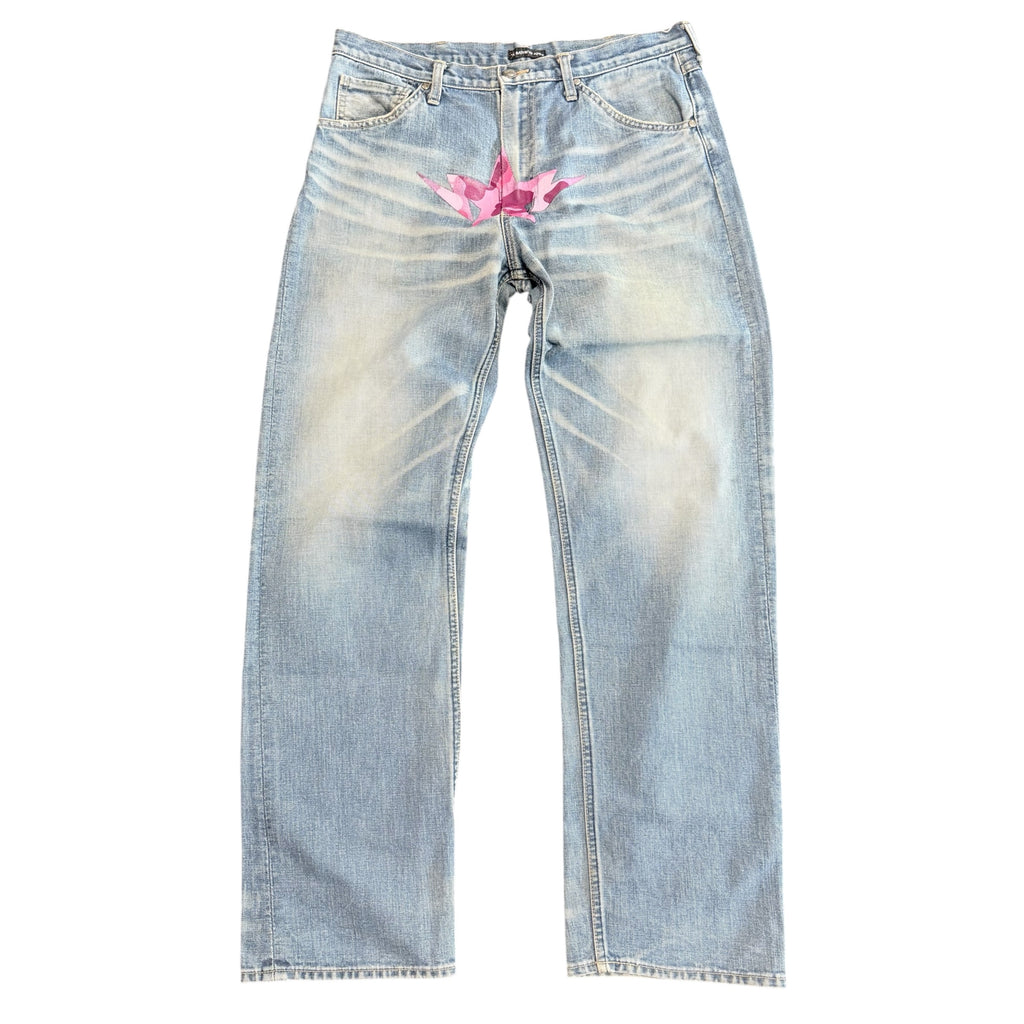 A Bathing Ape Bapesta Star Denim Jeans “Pink”