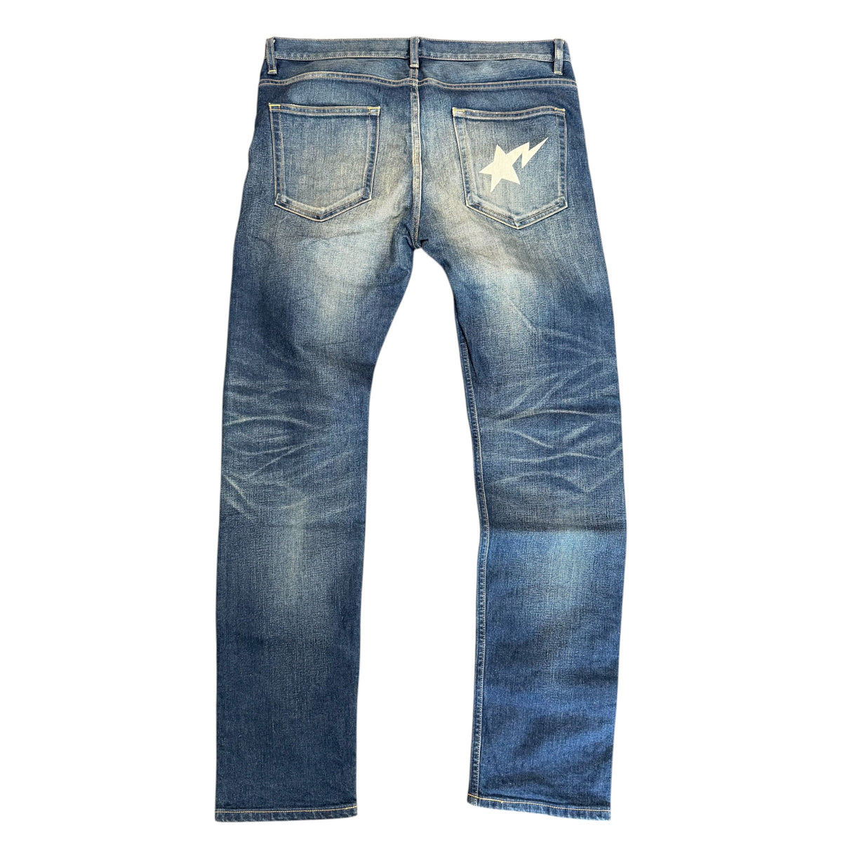 A Bathing Ape Bapesta Star Denim Jeans “White”