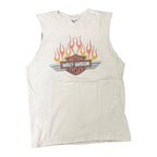 Vintage White Harley Cut Off Shirt