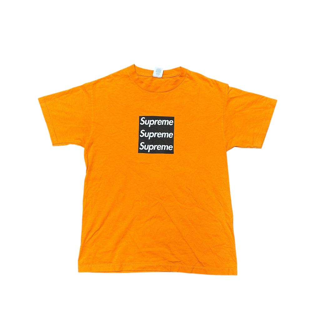 Supreme Asspizza Orange Triple Box Logo Tee
