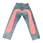 Evisu “No.2” Light Blue/Pink Jeans (30x35)