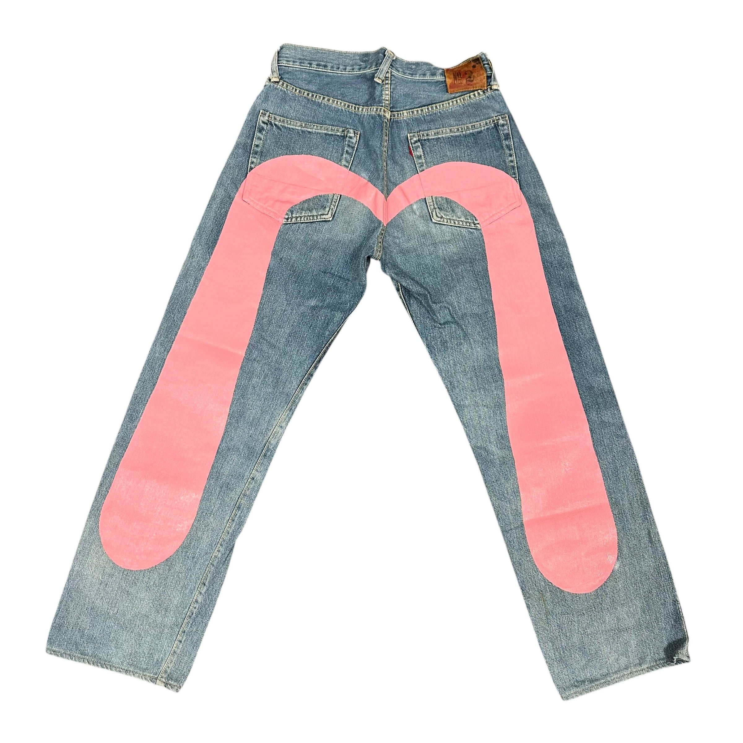 Evisu “No.2” Light Blue/Pink Jeans (30x35)