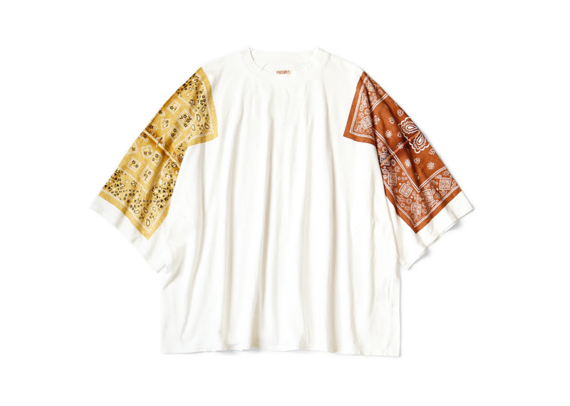 Kapital Bandana Sleeve Tee Brown
