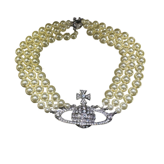 Vivienne Westwood silver pearl necklace