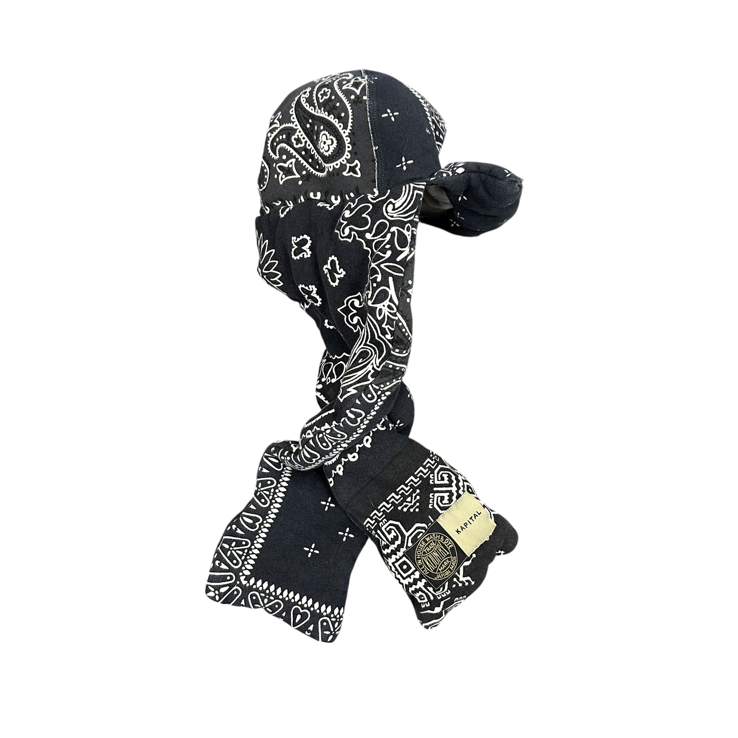Kapital Black Paisley Ushanka Scarf