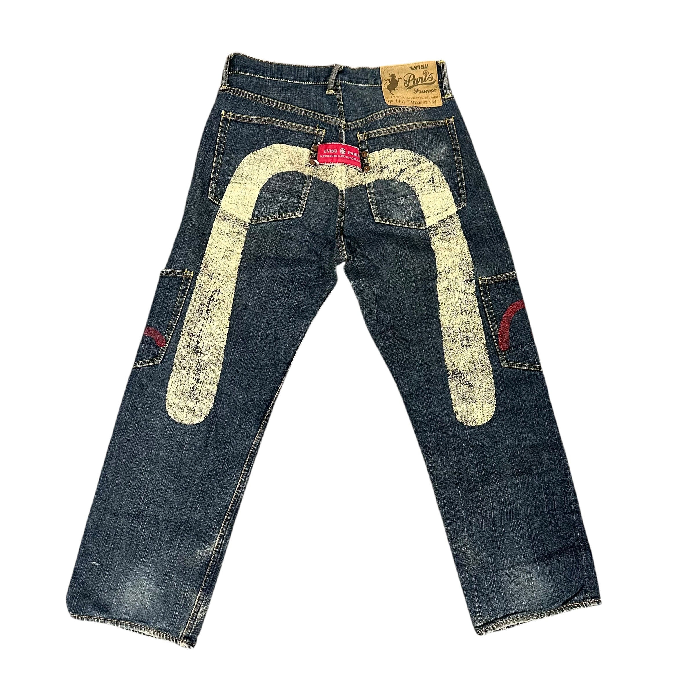 Vintage Evisu Paris Blue/White/Red Jeans