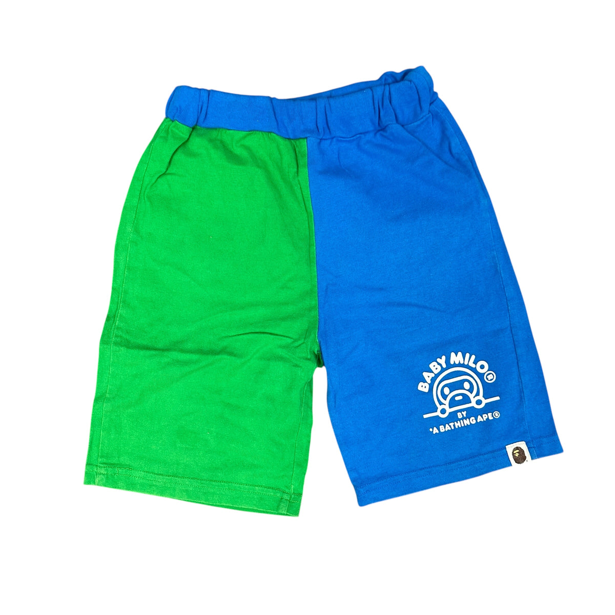 kids BAPE Baby Milo Green/Blue Shorts