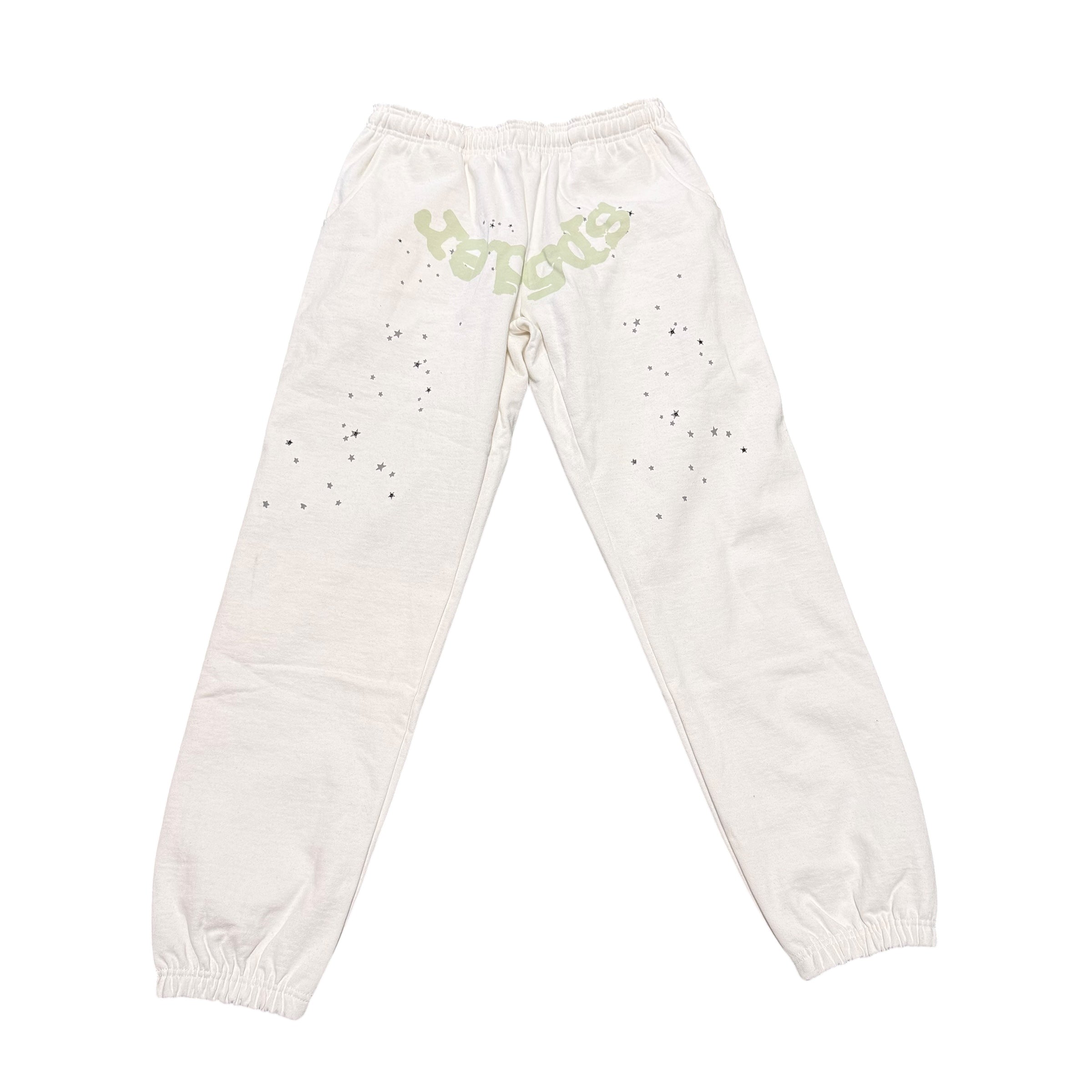 Sp5der White/Green Sweatpants