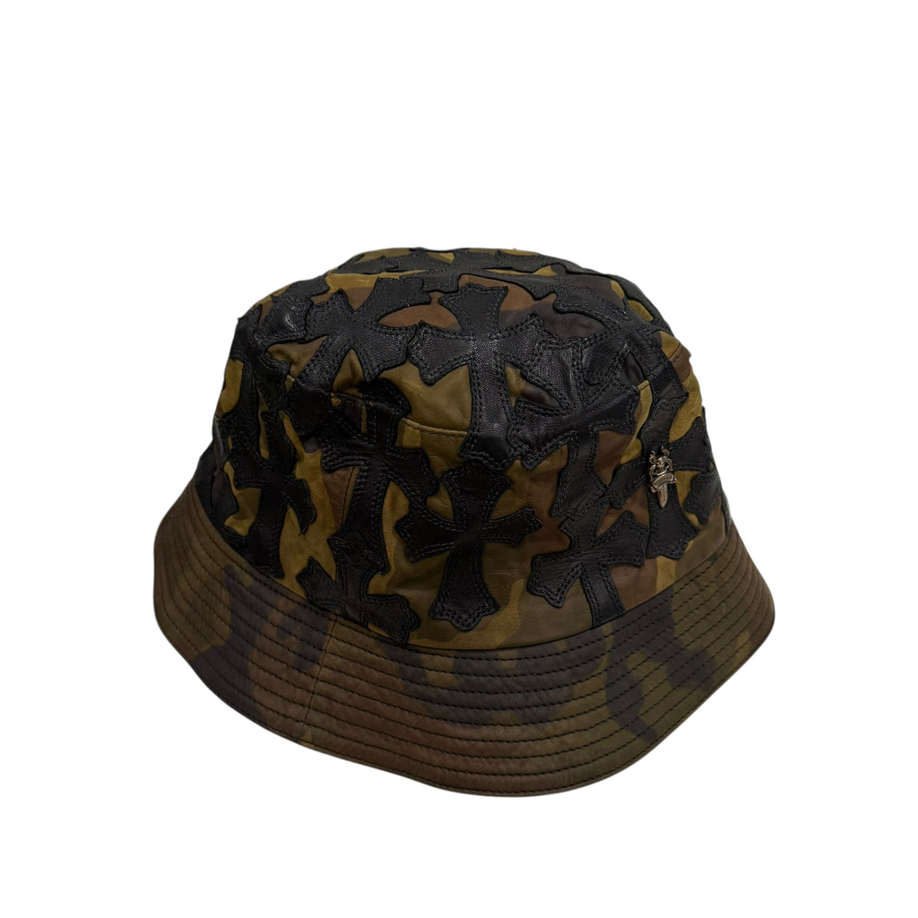 Chrome Hearts Camo Leather Bucket Hat