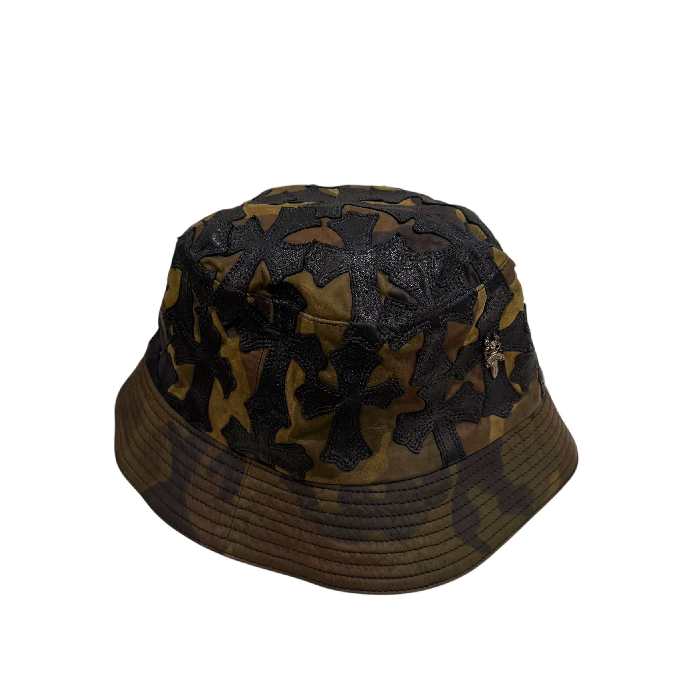 Chrome Hearts Camo Leather Bucket Hat