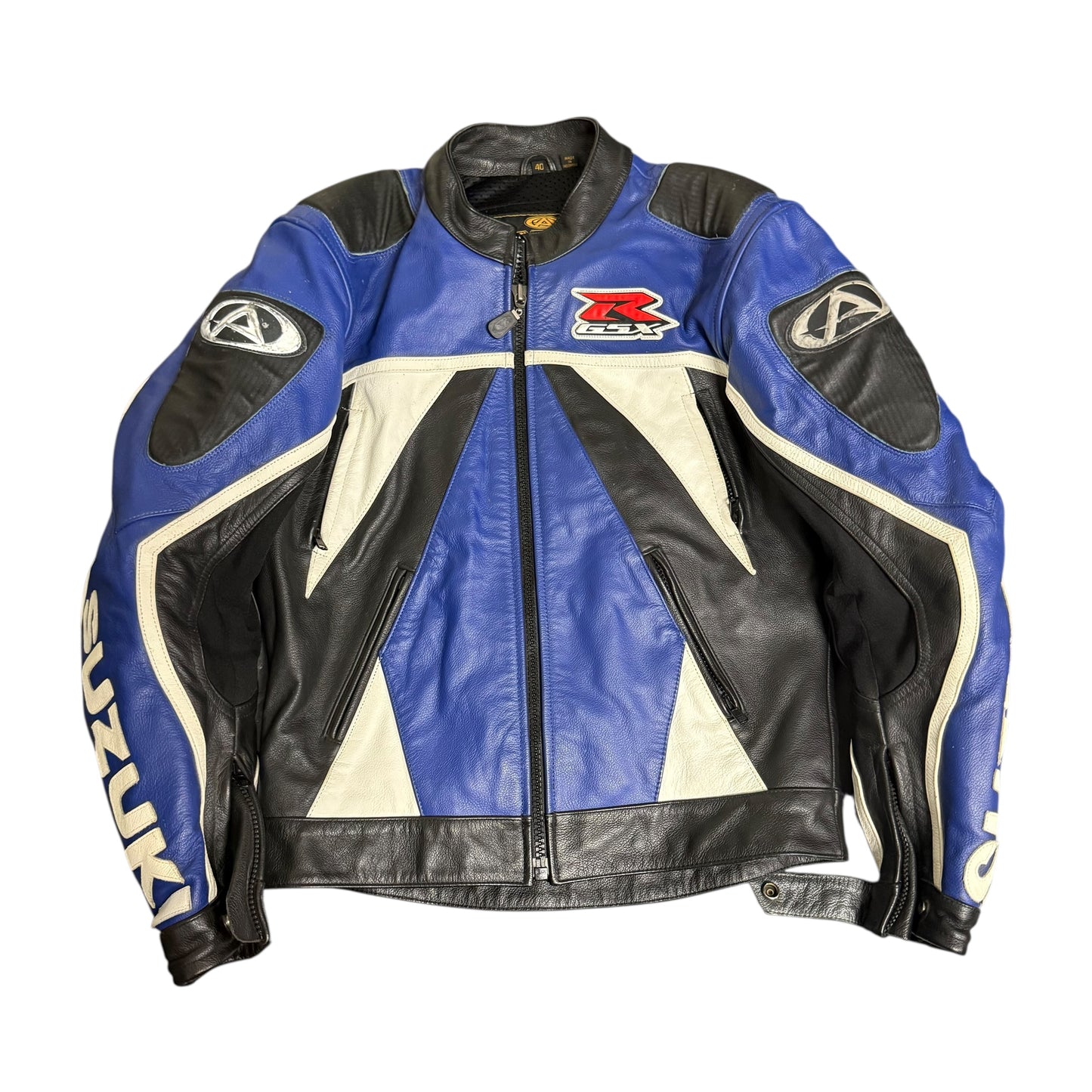 Suzuki Blue Leather Moto Jacket