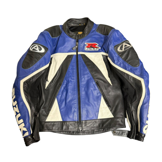 Suzuki Blue Leather Moto Jacket