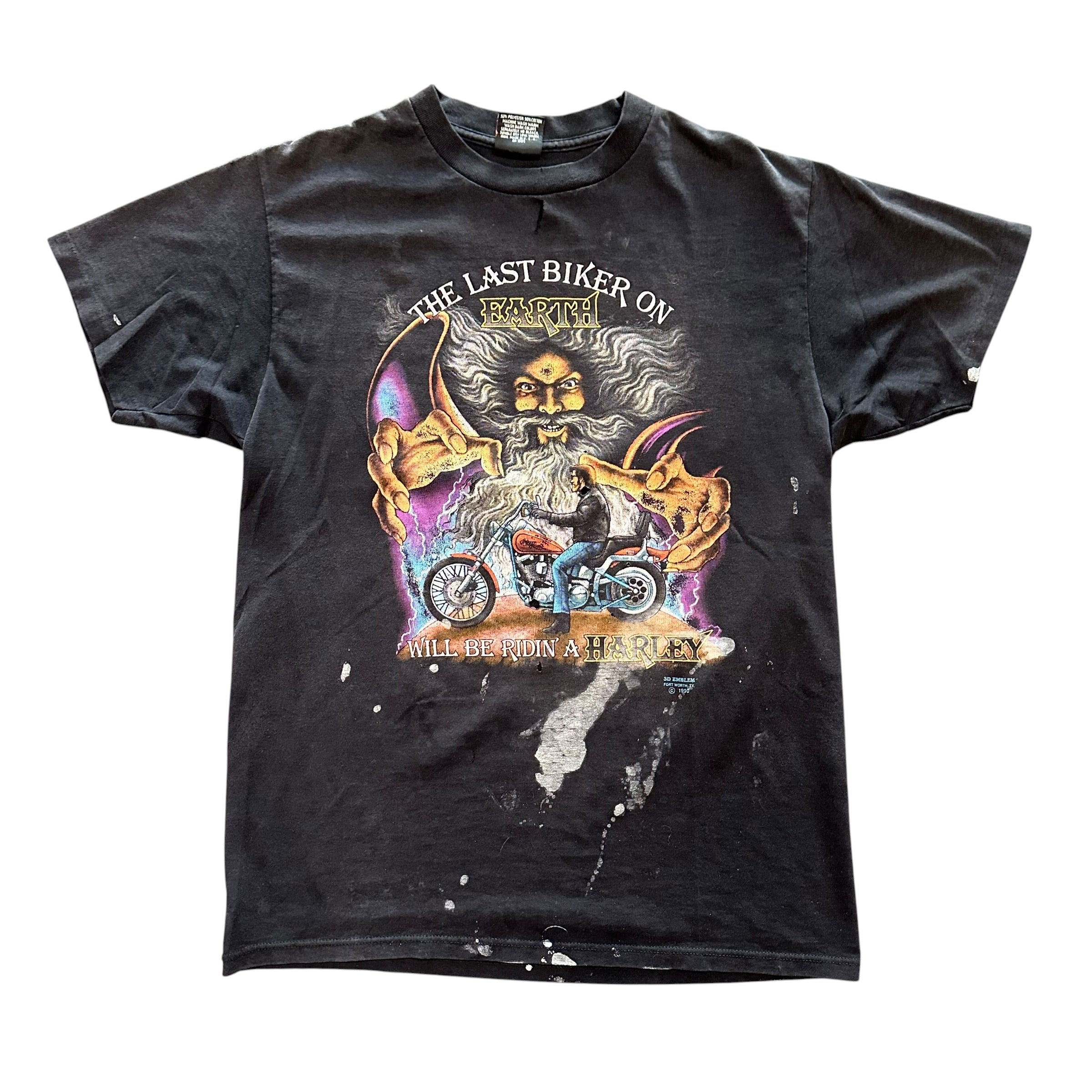 Vintage Harley Davidson Wizard 3D Emblem Shirt