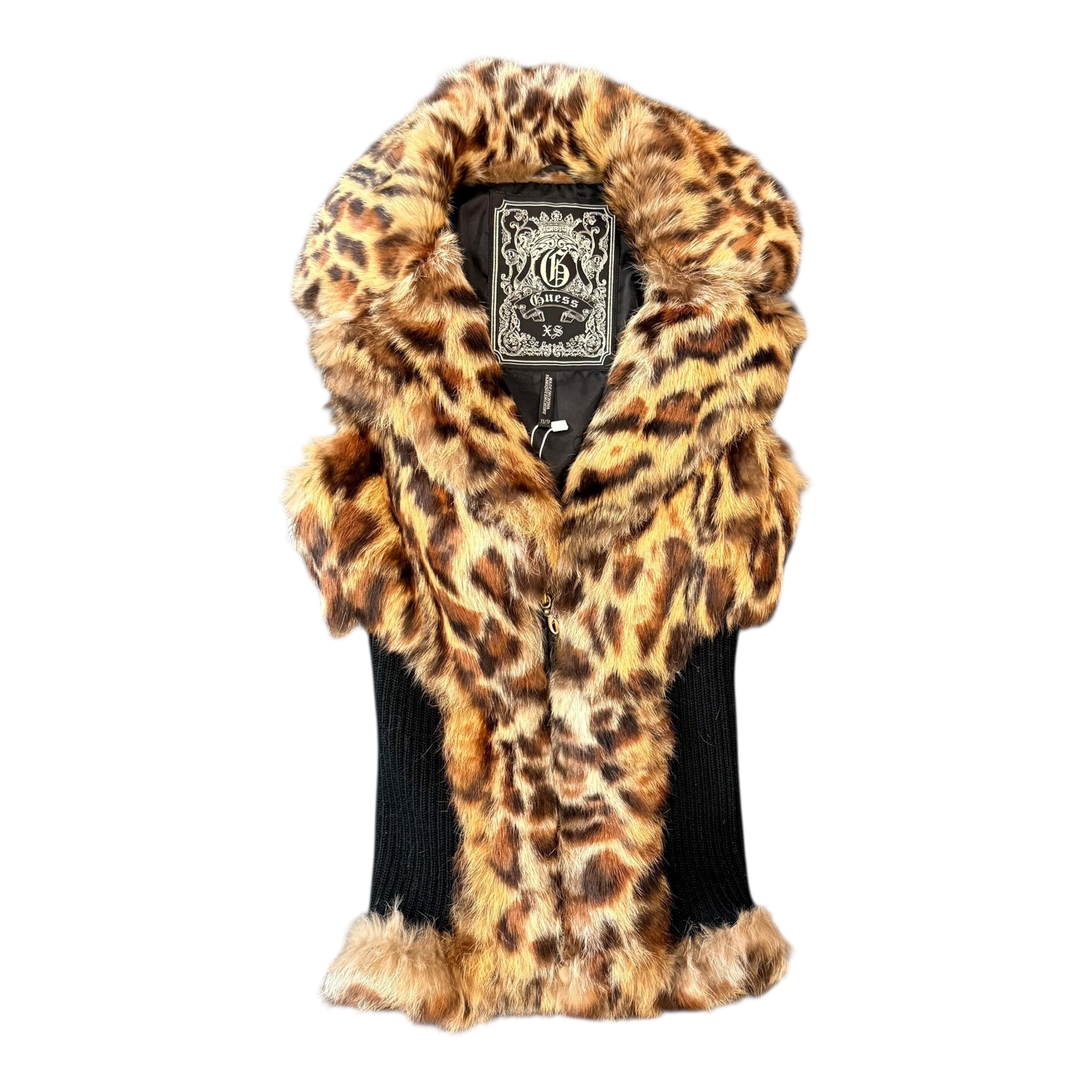 Guess Cheetah Fur Vest