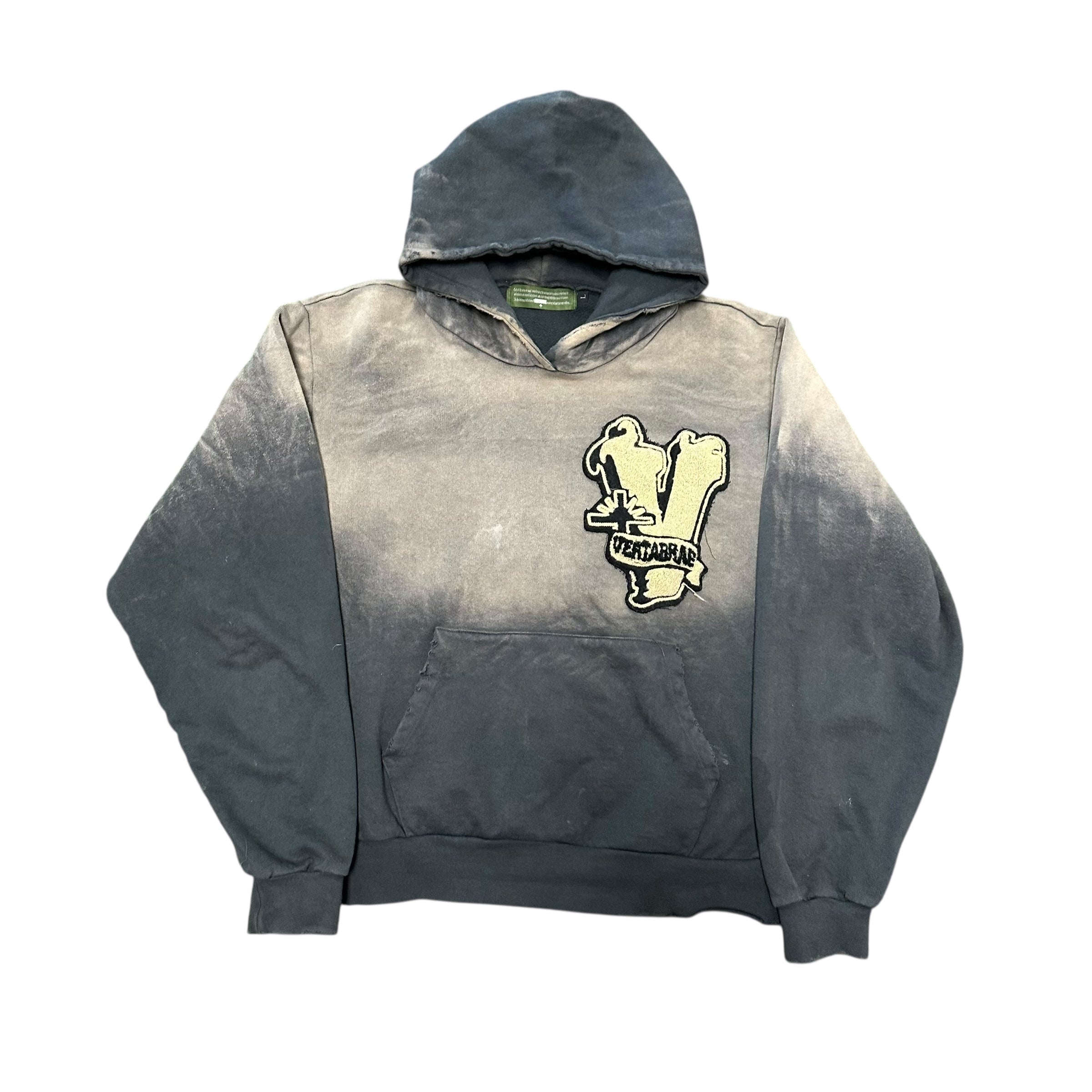 Vertabrae Grey Faded Hoodie