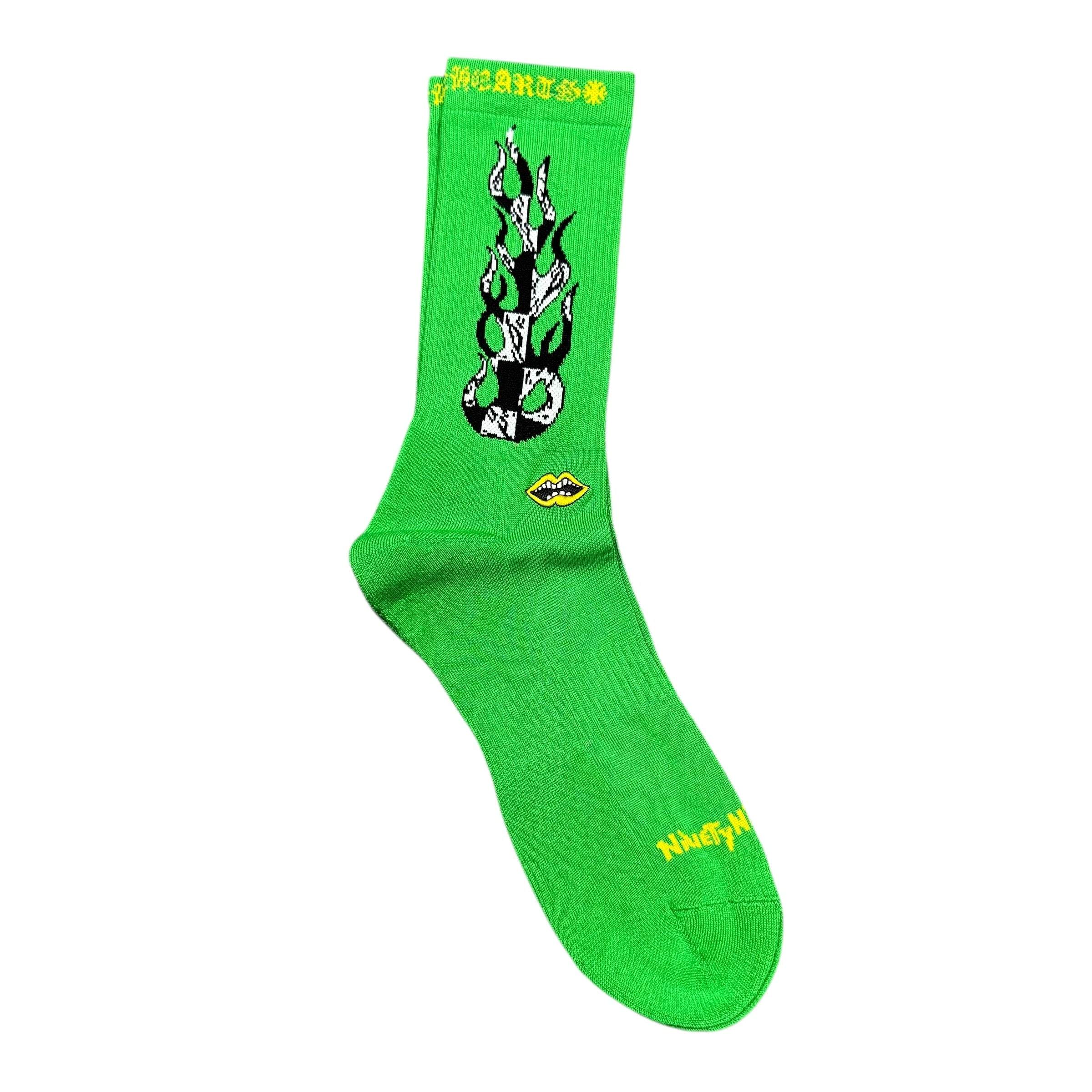 Chrome Hearts Green Flame Socks