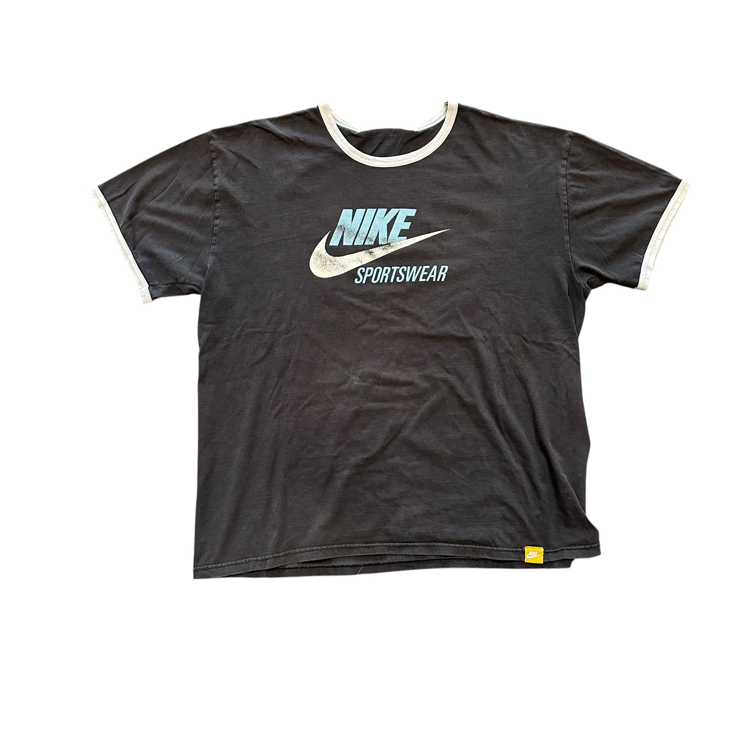 Black and Baby Blue Nike Ringer Shirt