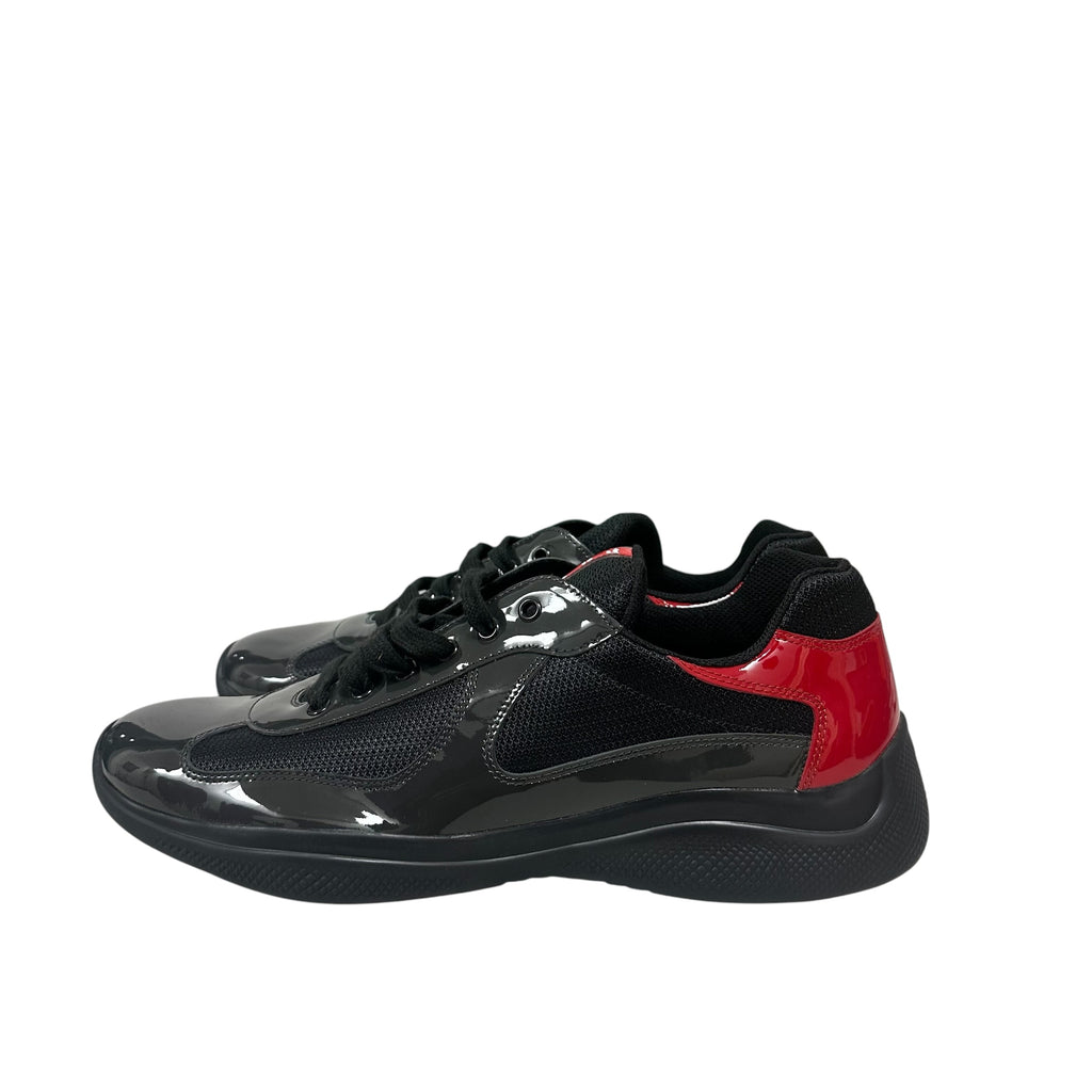 Patent leather and technical fabric Prada America's Cup sneakers (NO BOX)