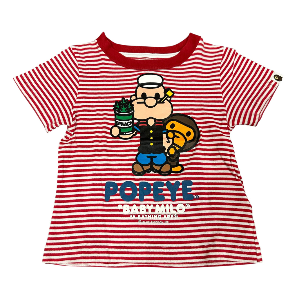 Kids BAPE x Popeye Red Stripe Tee