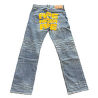 Bape “Shall Never Kill” Blue/Yellow Denim Jeans