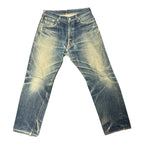 Evisu Navy Seagull Faded Jeans