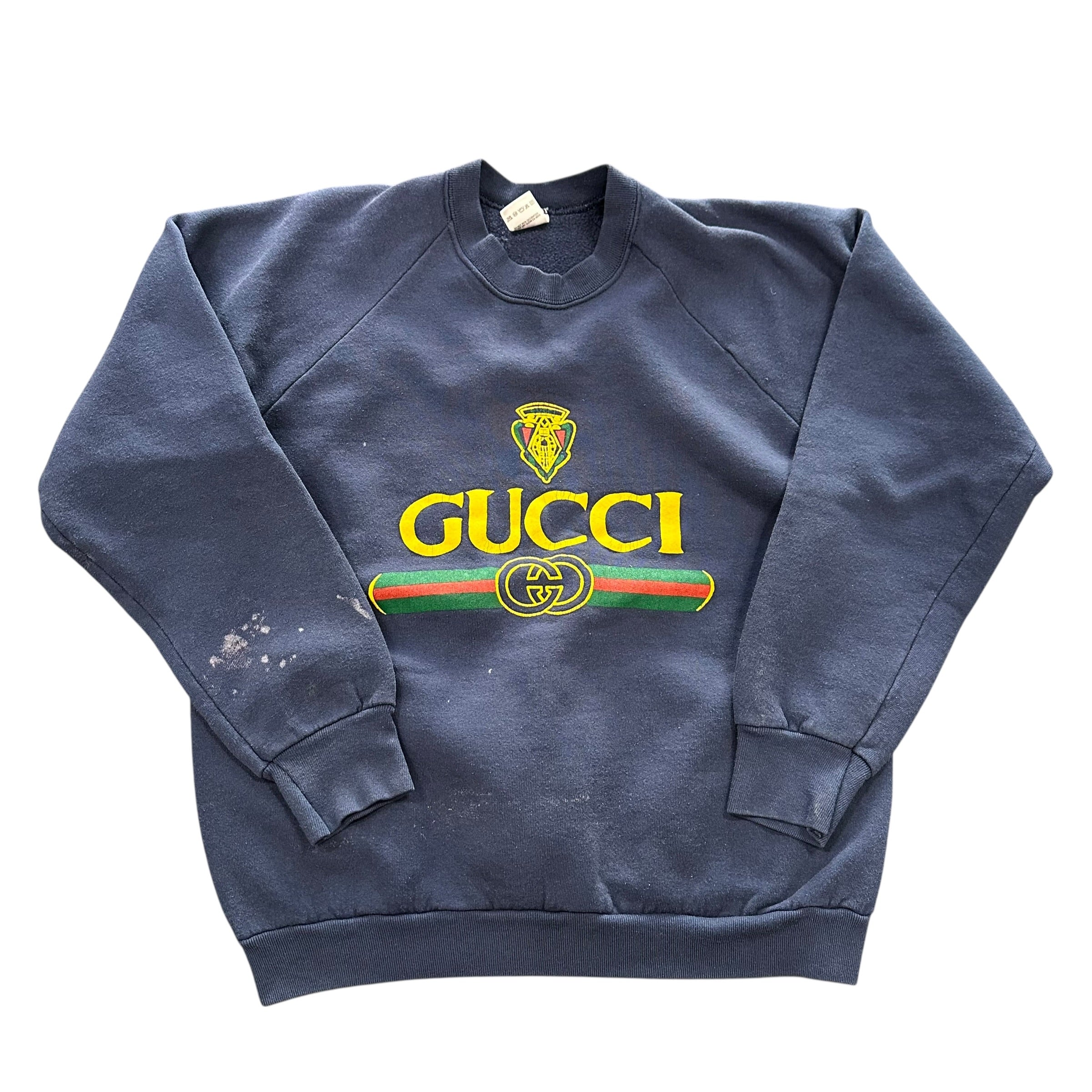 Navy Bootleg Gucci Crewneck