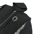 Black Chrome Hearts Scroll Zip Up