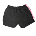 SP5DER Soccer Double-Layer Logo-Print Shorts ‘Black/Pink’