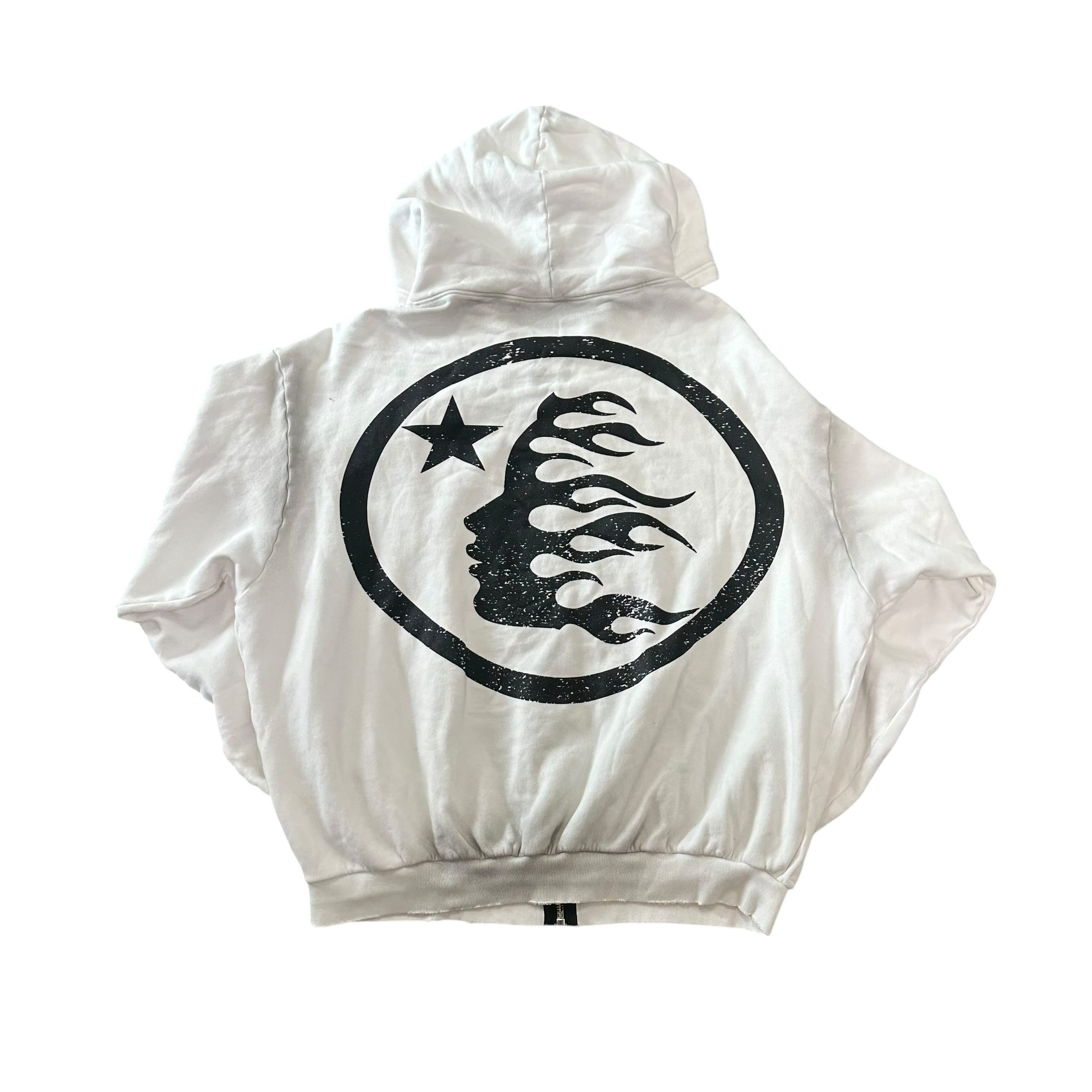 Hellstar Records White Zip Up Hoodie