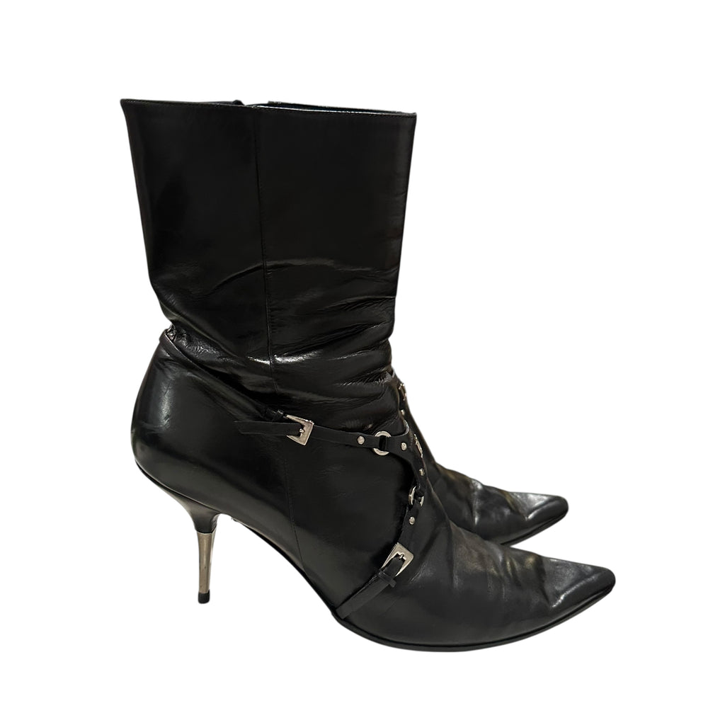 Dior 2003 Black Bondage Boots