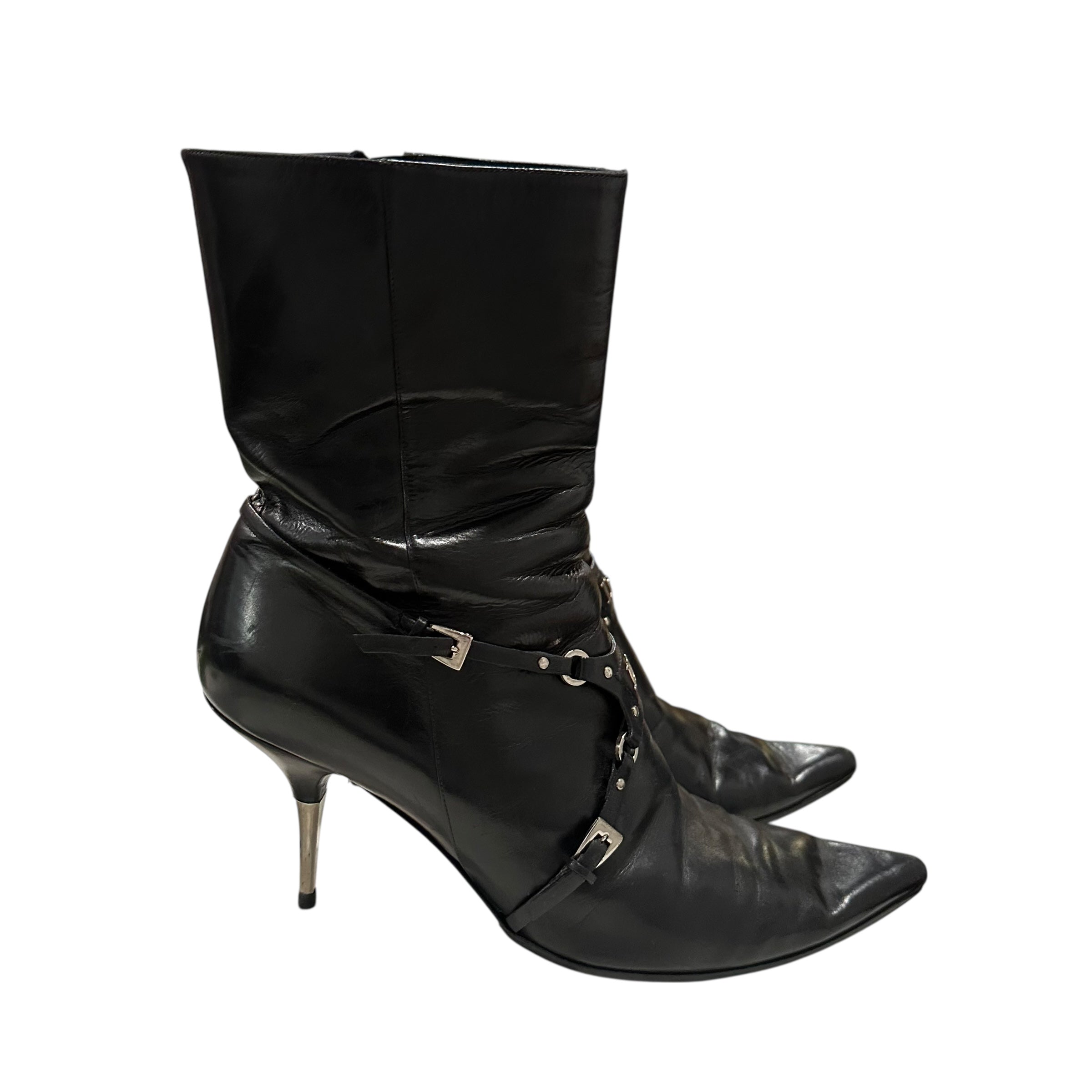 Dior 2003 Black Bondage Boots