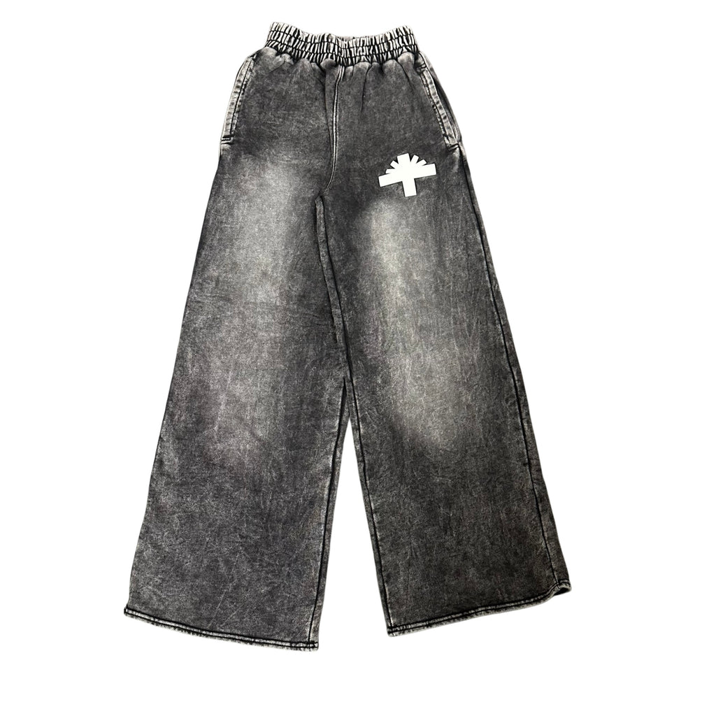 Vertabrae Faded Wide Leg Sweatpants