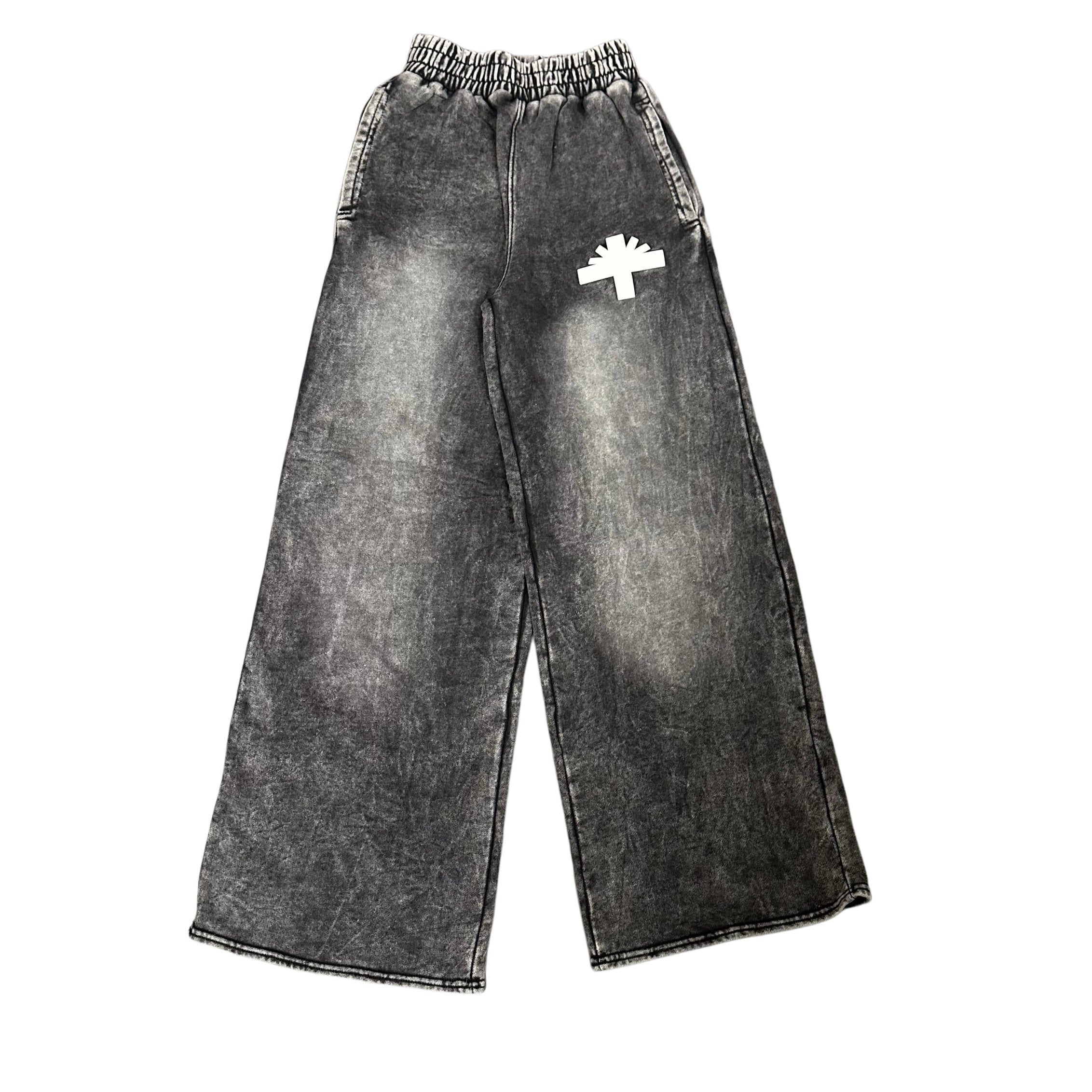Vertabrae Faded Wide Leg Sweatpants