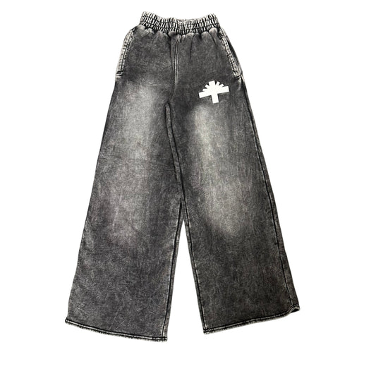 Vertabrae Faded Wide Leg Sweatpants