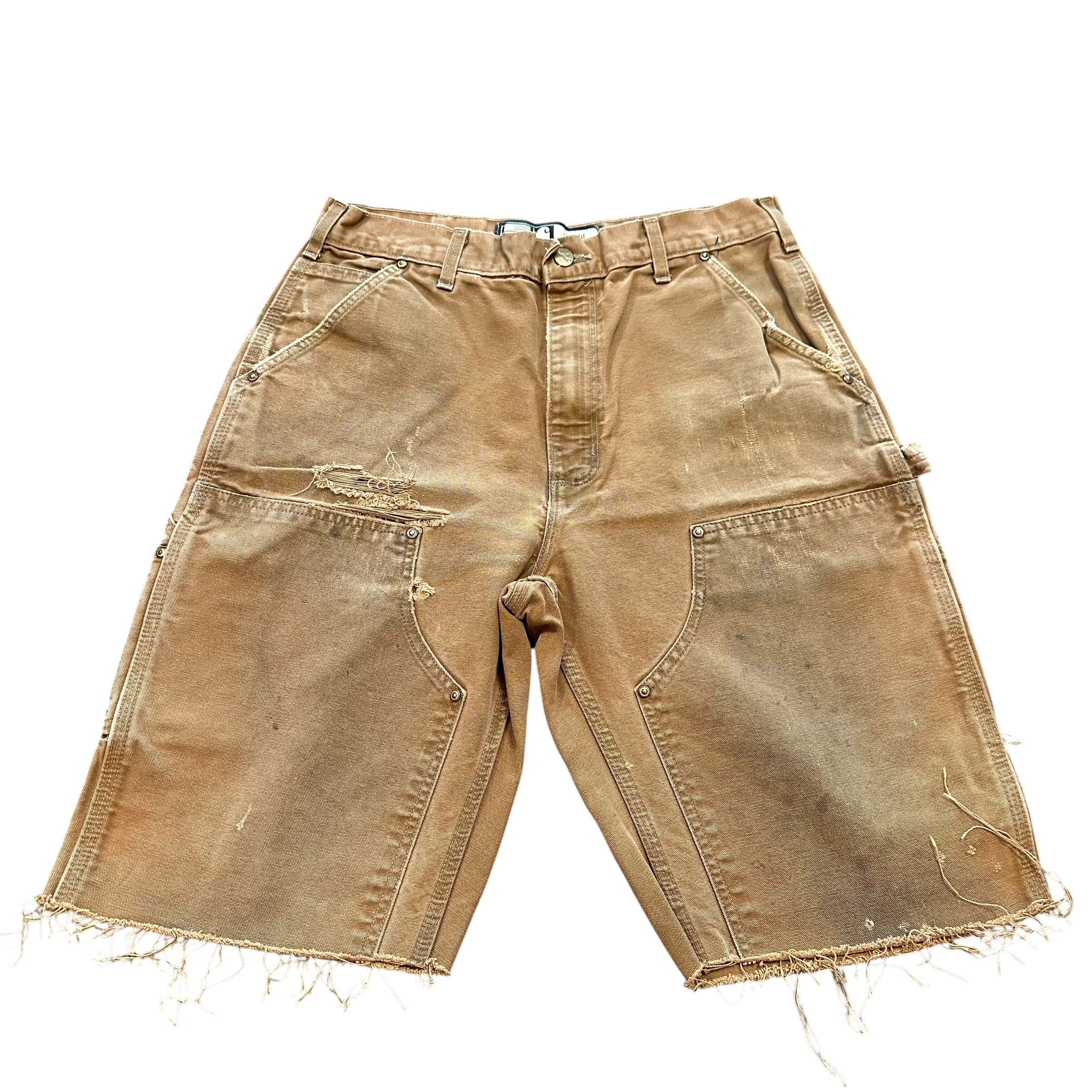 Carhartt Double Knee Carpenter Dirty Tan Distressed Shorts (32)