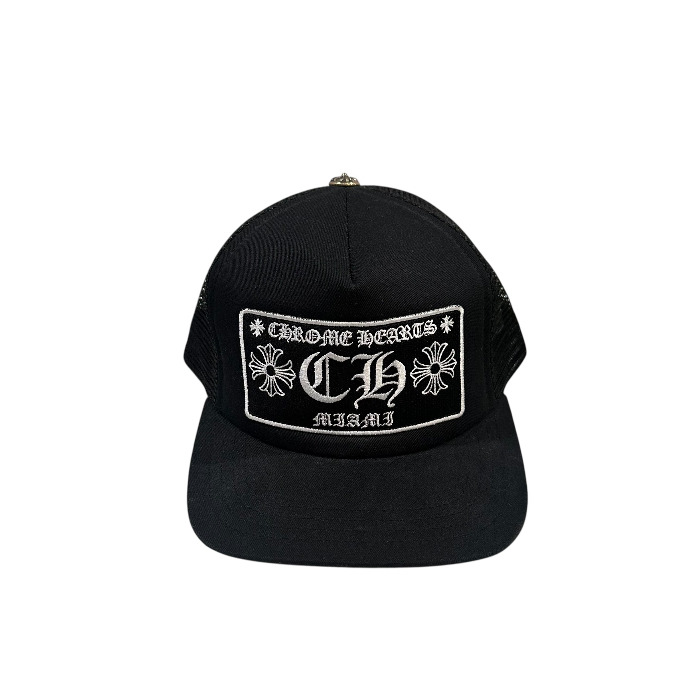 Chrome Hearts Black Miami Trucker Hat